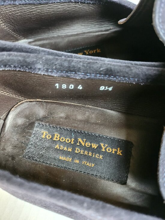 To Boot New York Adam Derrick Men\'s Dark Navy Suede Loafers - Size 9.5 - Made in main image 8